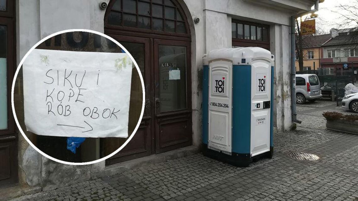 Szalet miejski w Lubartowie nieczynny. Zaskakująca treść ogłoszenia na drzwiach