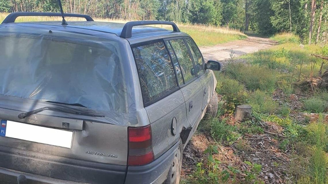 Szalona ucieczka dziecka przed policjantami. Opel zawisł na pniu
