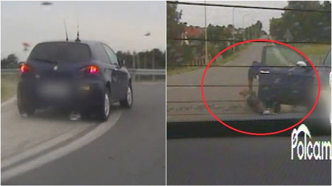 Szalona ucieczka pijanego kierowcy obwodnicą Lublina. Blokada radiowozem, a po chwili był już na ziemi [wideo]