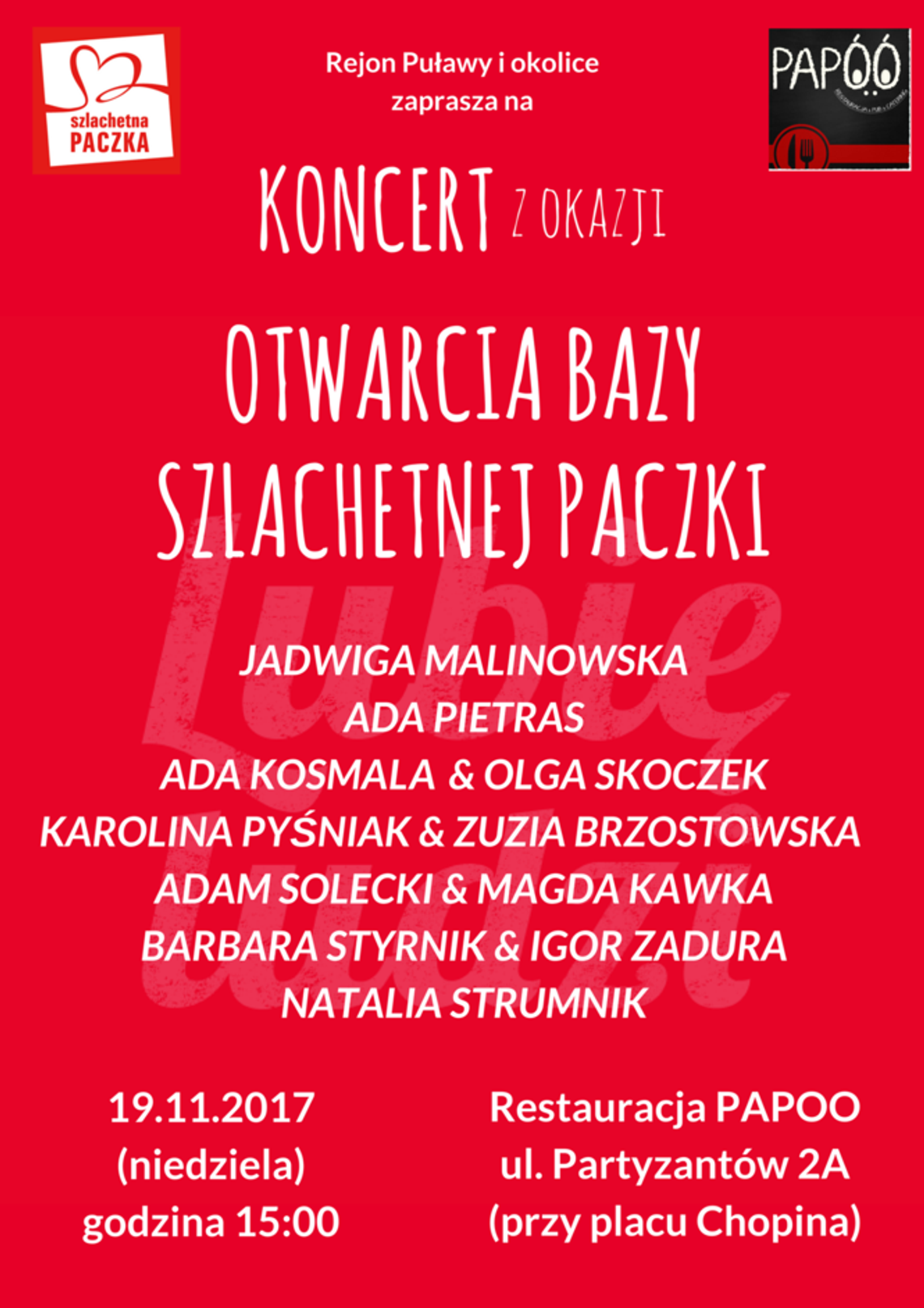 Szlachetna Paczka w Puławach. Koncert z okazji otwarcia bazy rodzin