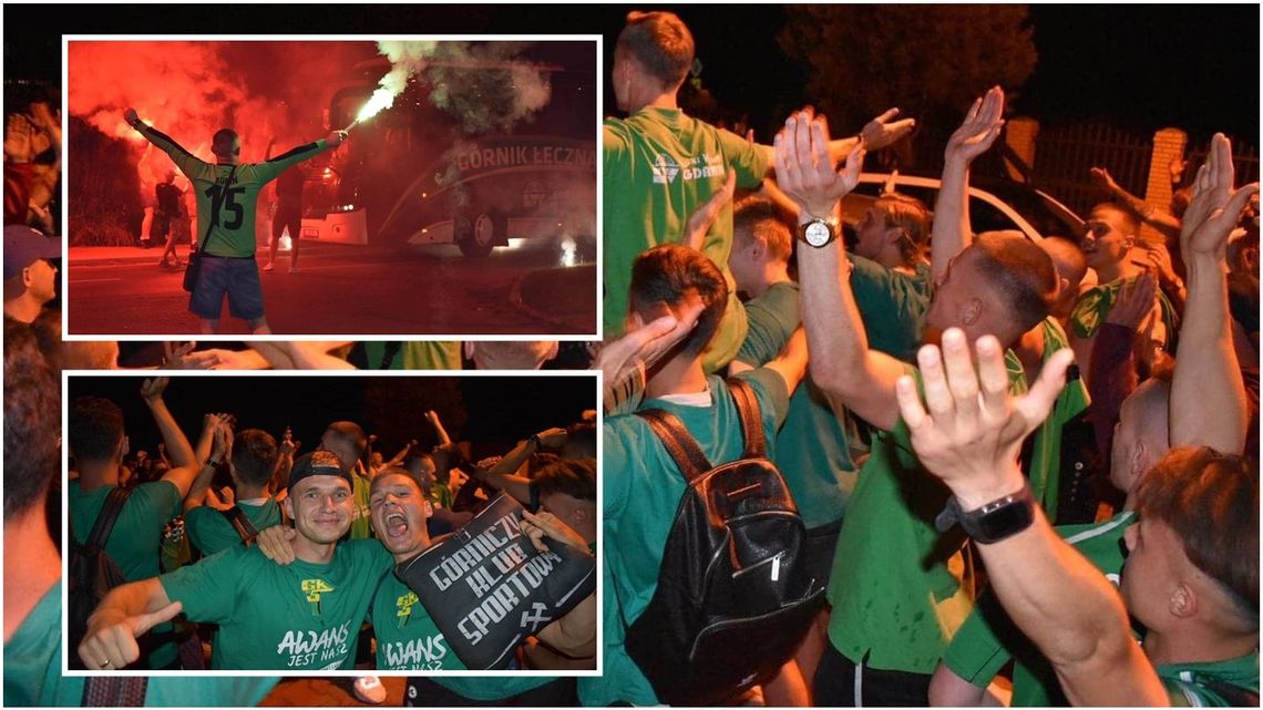 Tak piłkarze i kibice Górnika Łęczna świętowali w nocy awans do I ligi [zdjęcia]