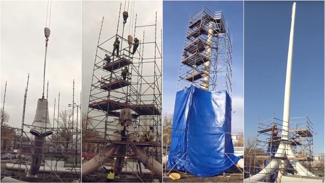 Tak powstawał Maszt Niepodległości w Lublinie [timelapse, wideo]