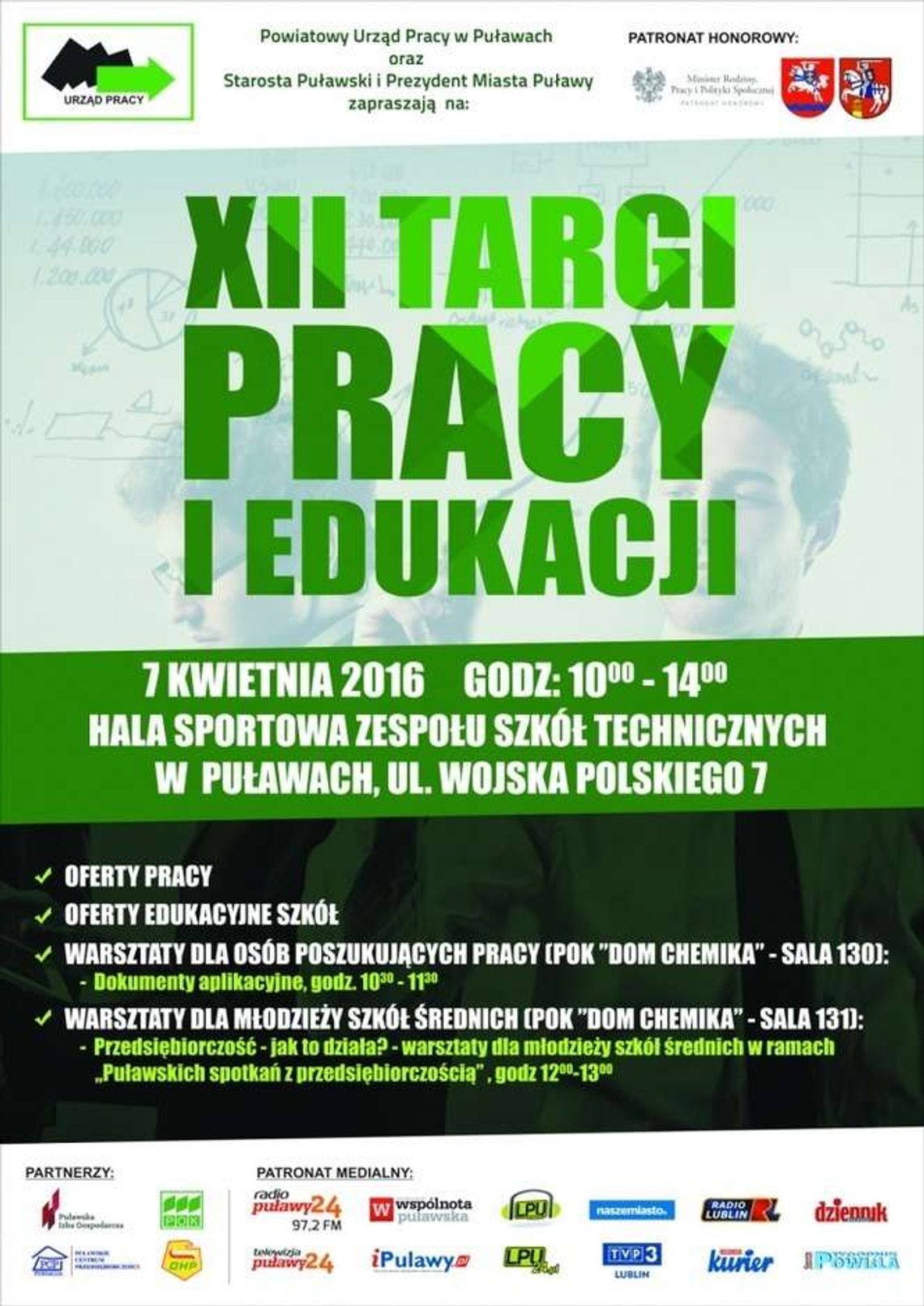 Targi Pracy w Puławach. 1145 miejsc pracy w kraju i za granicą - pełna lista wystawców