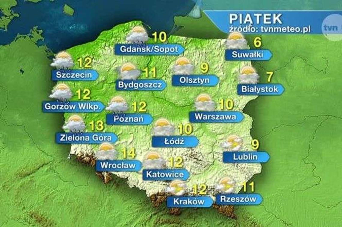 To będzie pogodny i słoneczny piątek