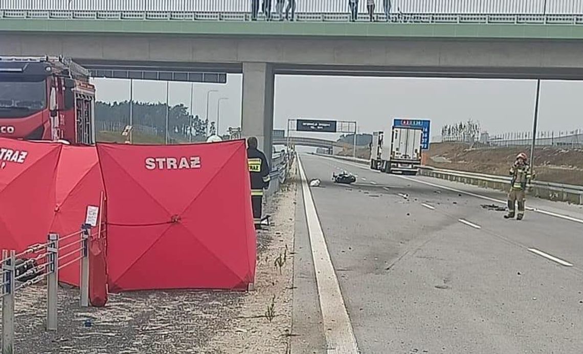Tragiczny wypadek na A2. 31-letni motocyklista zginął na miejscu