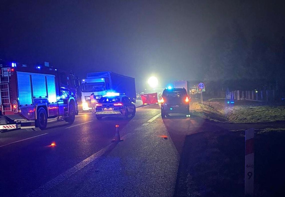 Tragiczny wypadek w powiecie świdnickim. Ciężarówka przejechała po mężczyźnie