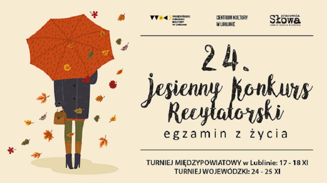 Trwają zgłoszenia do 24. Jesiennego Konkursu Recytatorskiego