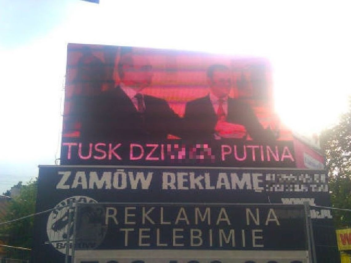 \"Tusk dz…. Putina”. Skandaliczny billboard w centrum Kielc