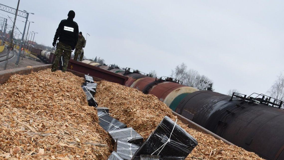 Tysiące paczek papierosów w Terespolu. Ukryte w zrębkach