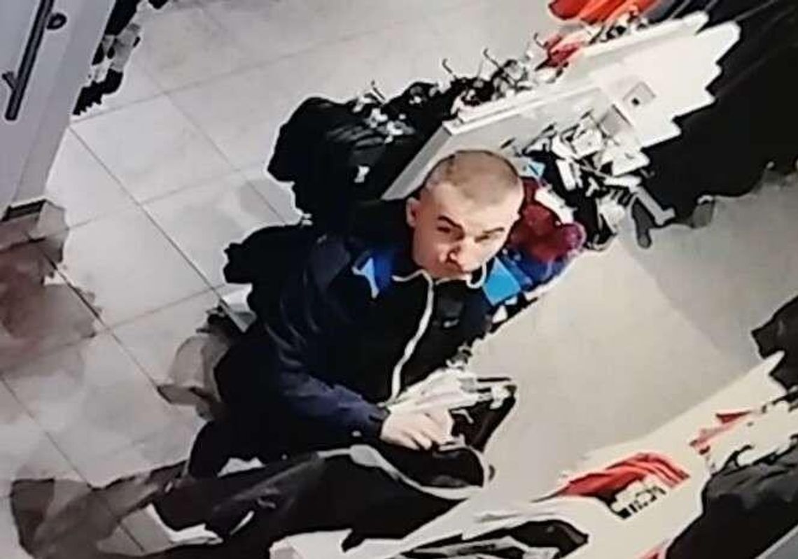 Ukradł spodnie i kurtkę za kilkaset złotych, nagrała go kamera