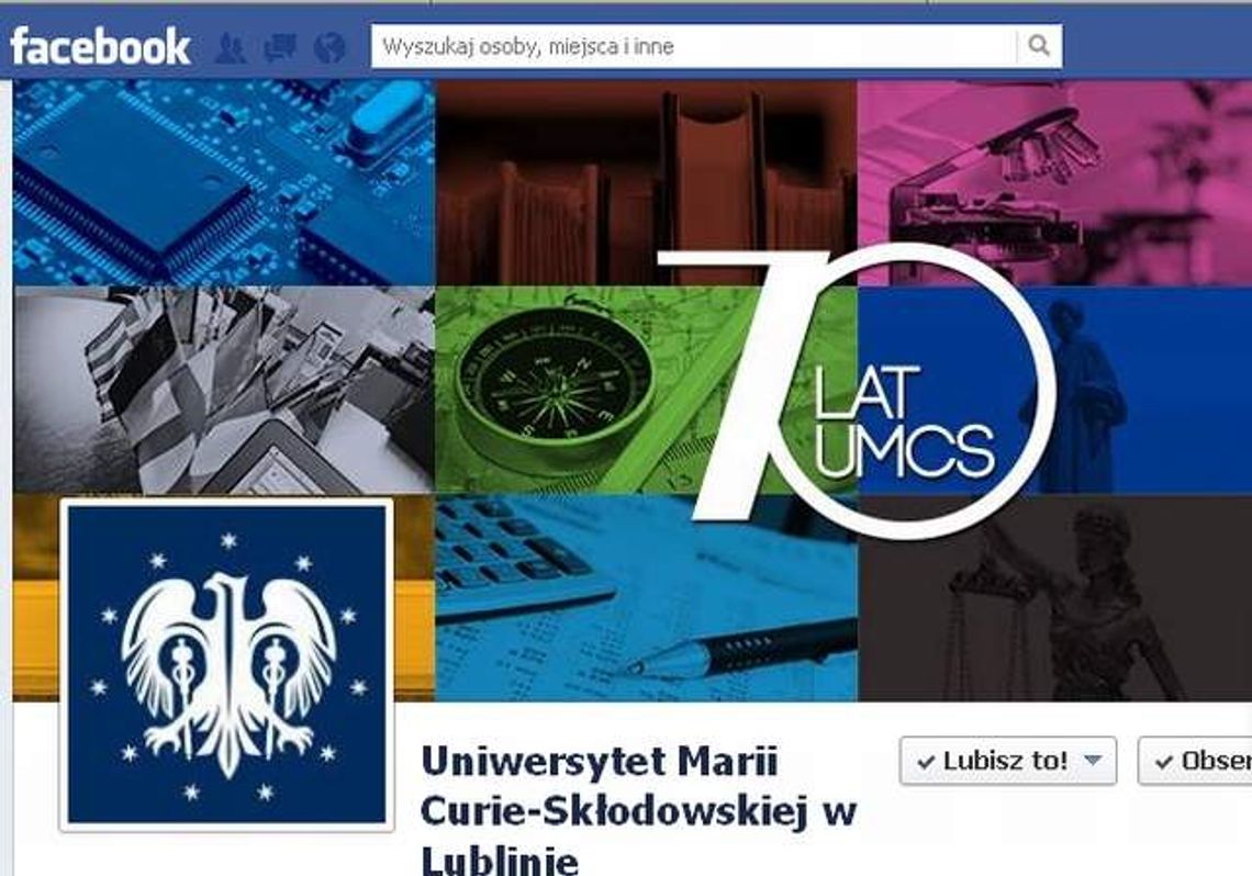 UMCS wyrożniony za fanpage na Facebooku UMCS wyrożniony za fanpage na Facebooku