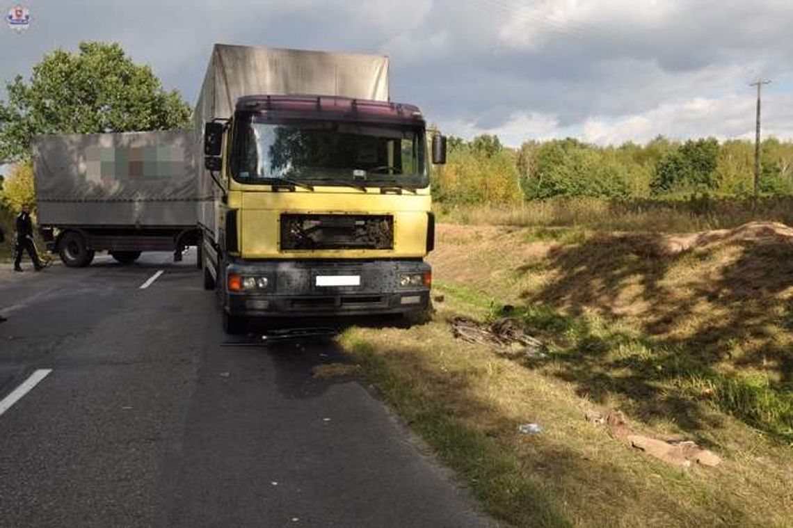 Uściąż. Rowerzysta wpadł pod ciężarówkę Uściąż. Rowerzysta wpadł pod ciężarówkę