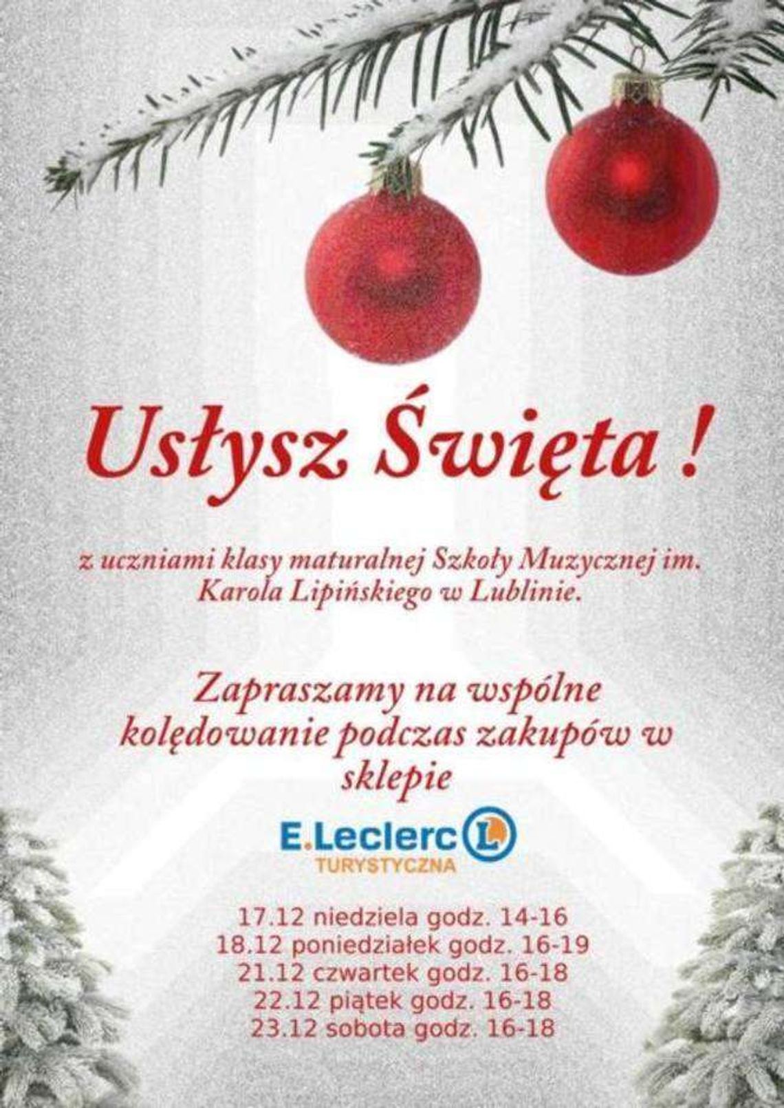 "Usłysz Święta!" Wspólne kolędowanie w Leclercu