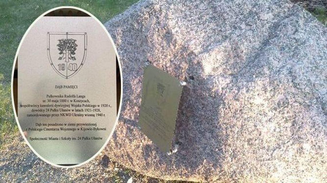 Uszkodzony pomnik dowódcy pułku ułanów w Kraśniku. Tablica miała trafić na złom?
