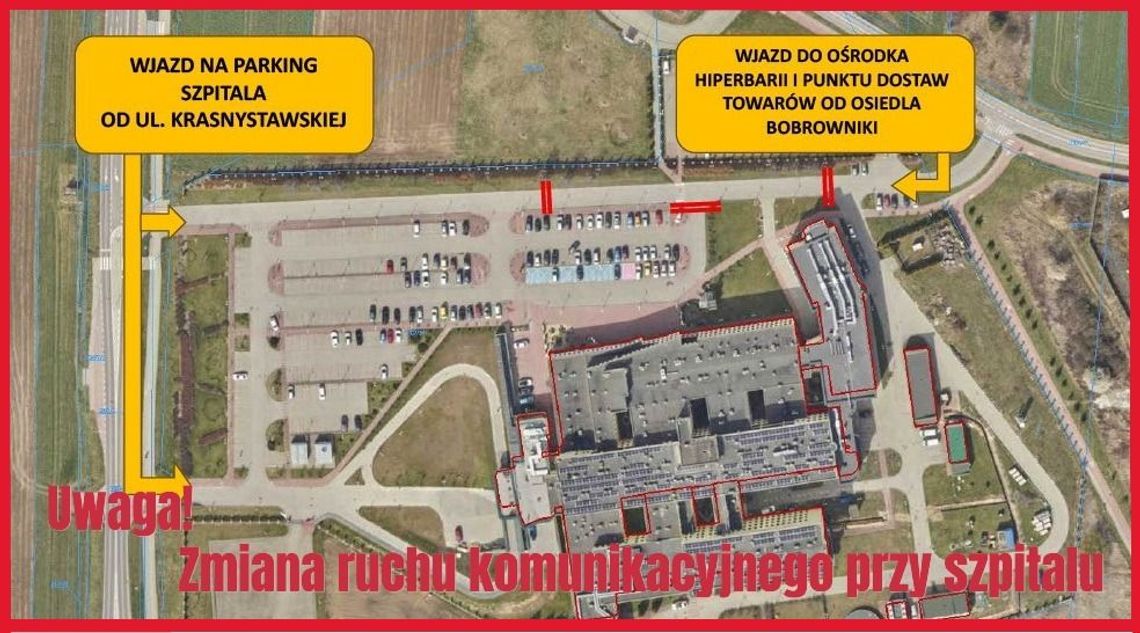 Uwaga kierowcy. Zmiany w organizacji ruchu przy szpitalu w Łęcznej Uwaga kierowcy. Zmiany w organizacji ruchu przy szpitalu w Łęcznej