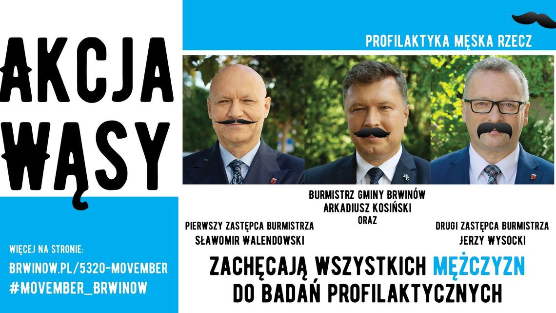 W listopadzie moda na wąsy. Burmistrz będzie zachęcać mężczyzn do badań profilaktycznych raka jądra i prostaty