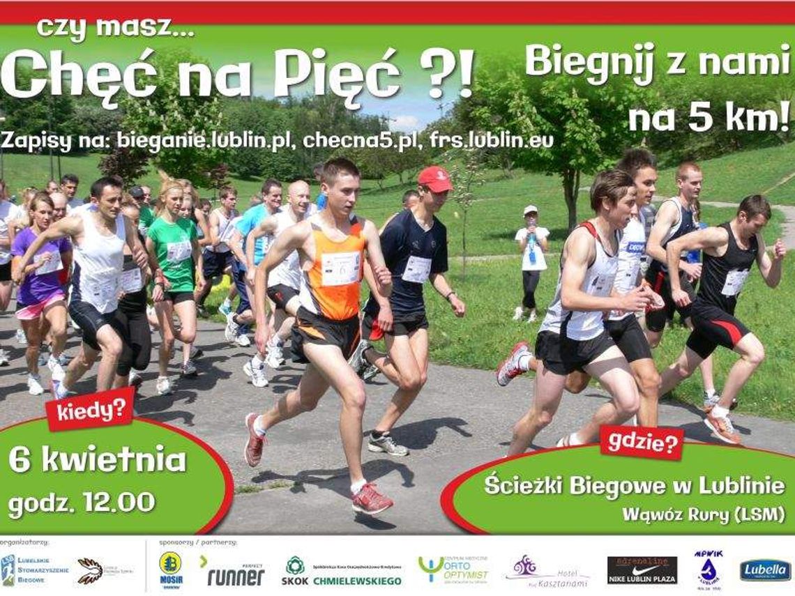 W niedzielę, 6 kwietnia w Wąwozie Rury w Lublinie odbędą się zawody biegowe "Chęć na Pięć