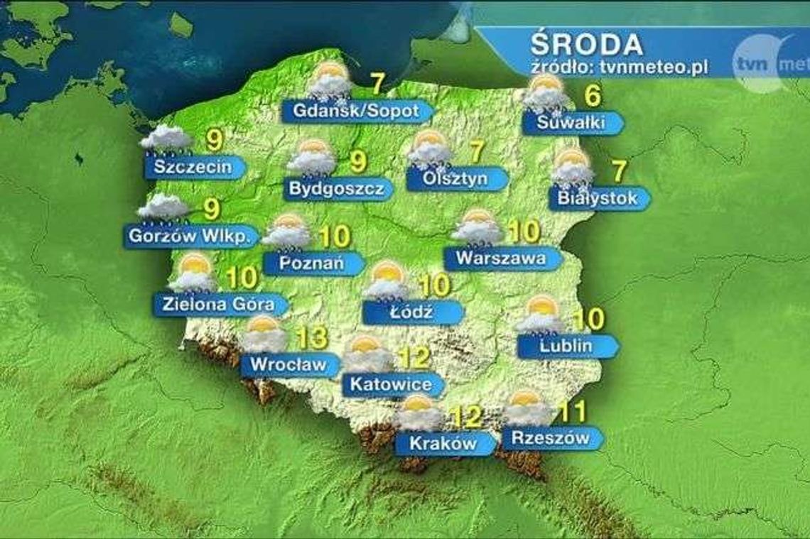 W środę jeszcze chłodno i deszczowo. Ale wkrótce zmiana pogody W środę jeszcze chłodno i deszczowo. Ale wkrótce zmiana pogody