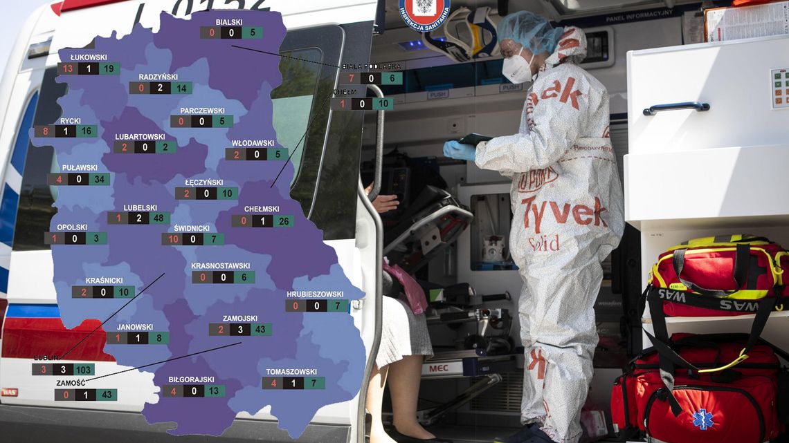 W tych czterech powiatach woj. lubelskiego choruje najwięcej osób. Koronawirus - podsumowanie weekendu