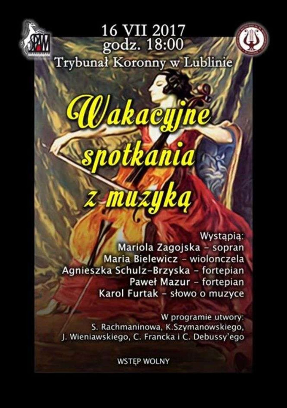 Wakacyjne spotkania z muzyką. Koncert w Trybunale Koronnym