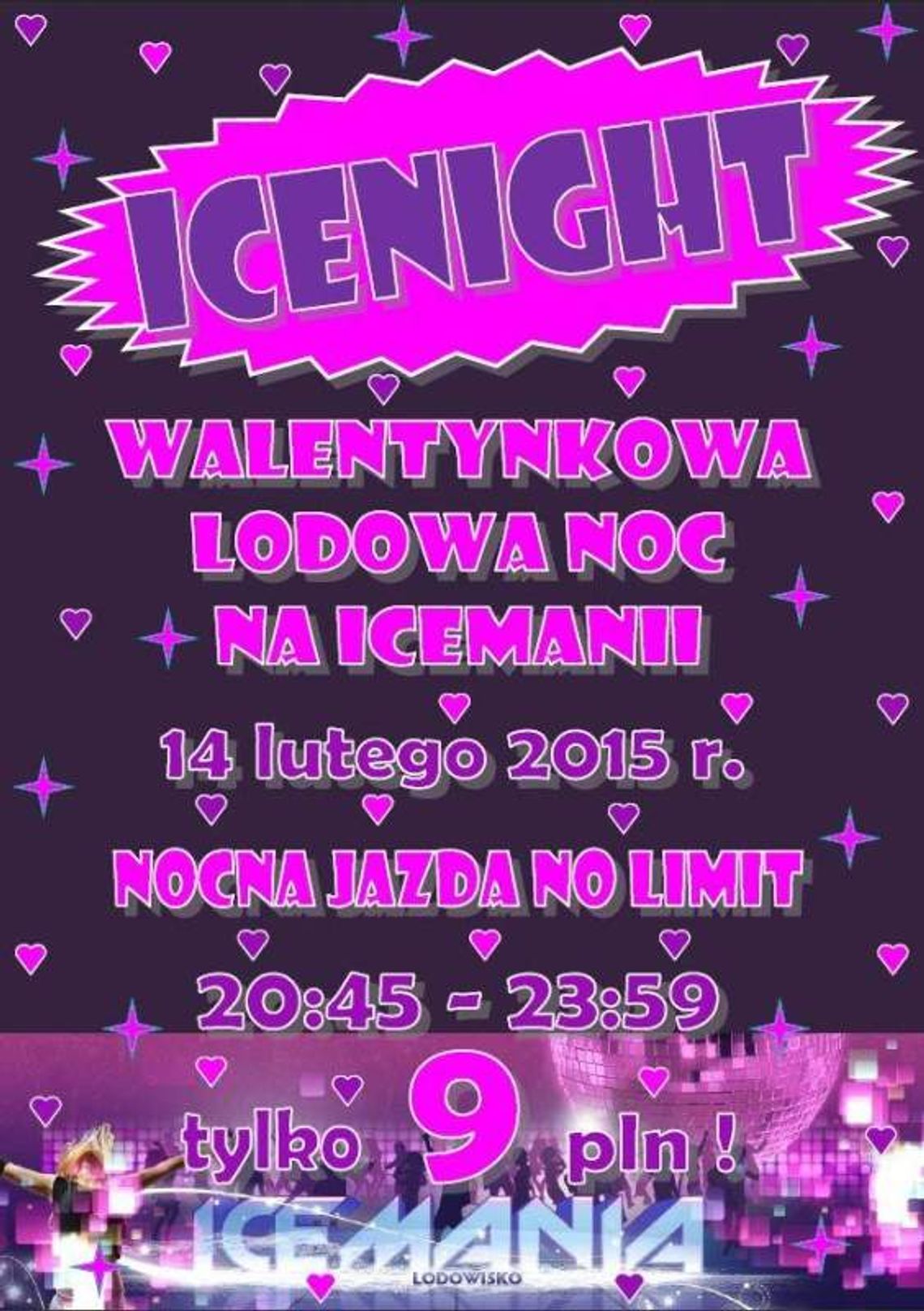 Walentynki na lodzie. Nocna jazda na lodowisku Walentynki na lodzie. Nocna jazda na lodowisku