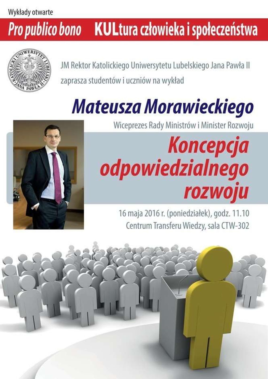 Wicepremier Mateusz Morawiecki z wykładem na KUL
