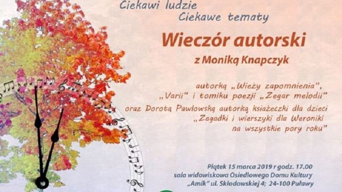 Wieczór autorski Moniki Knapczyk w Puławach
