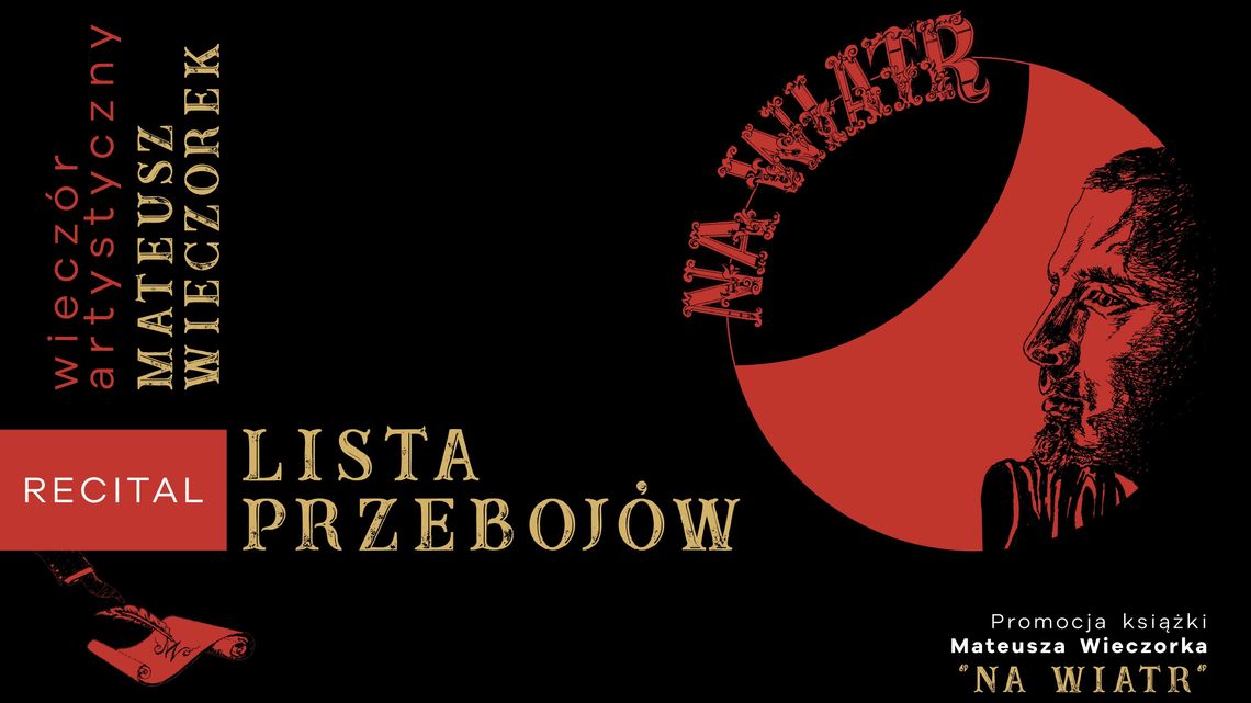 Wieczór z poezją Mateusza Wieczorka. Premiera najnowszego tomiku poezji poety – „Na wiatr”