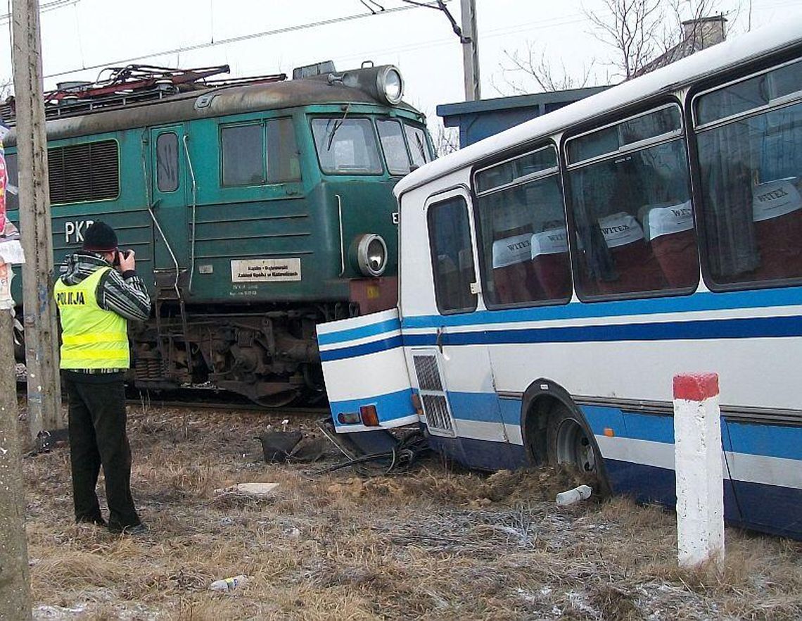Wieniawa: Gimbus z dziećmi uderzony przez pociąg