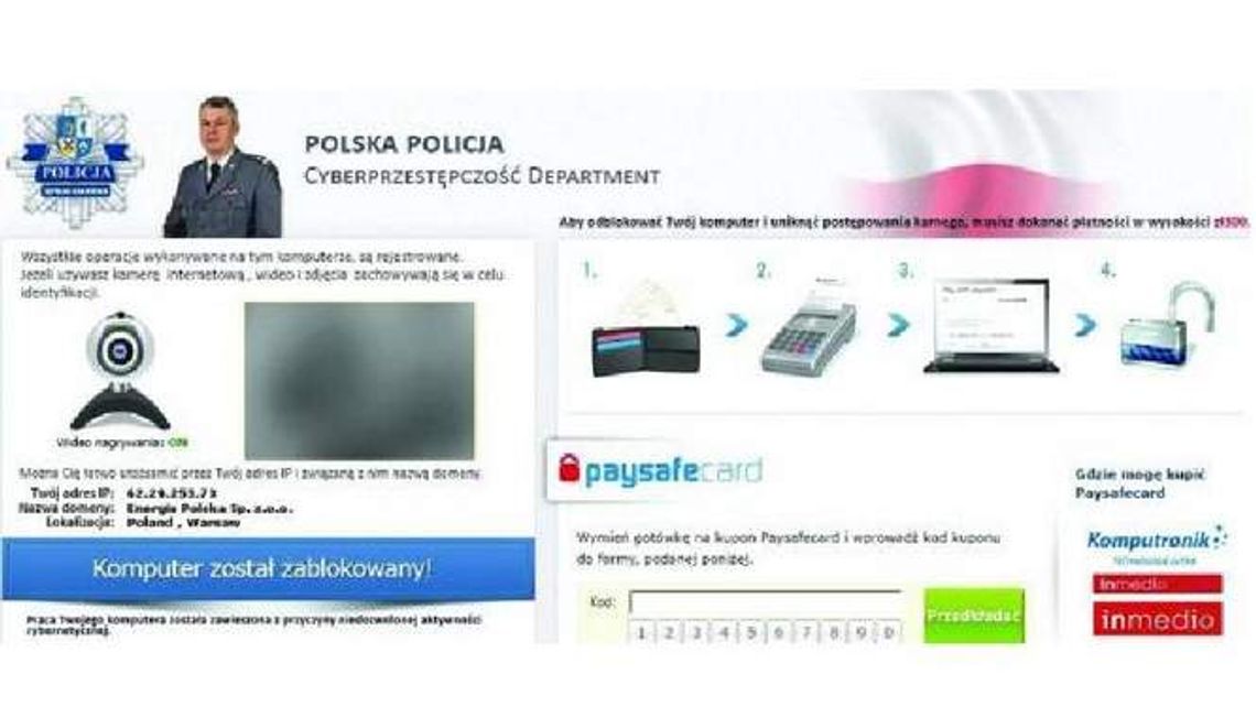 Wirus z twarzą komendanta głównego policji