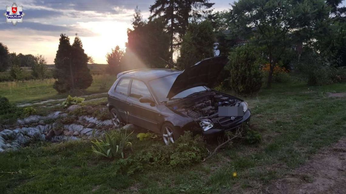 Wjechał do oczka wodnego. Był tak pijany, że nie można było go zbadać alkomatem