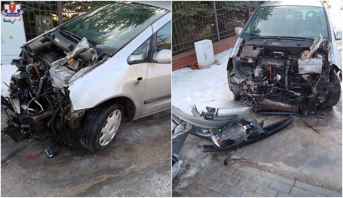 Samochód zniszczony po zderzeniu z pociągiem