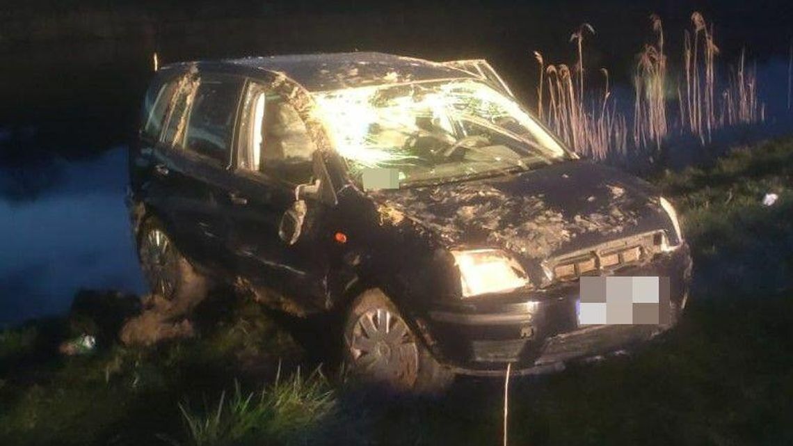 Wjechała do stawu. "Skończyły się hamulce" 