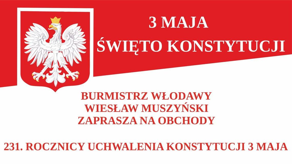 Włodawa. 231. rocznica uchwalenia Konstytucji 3 Maja