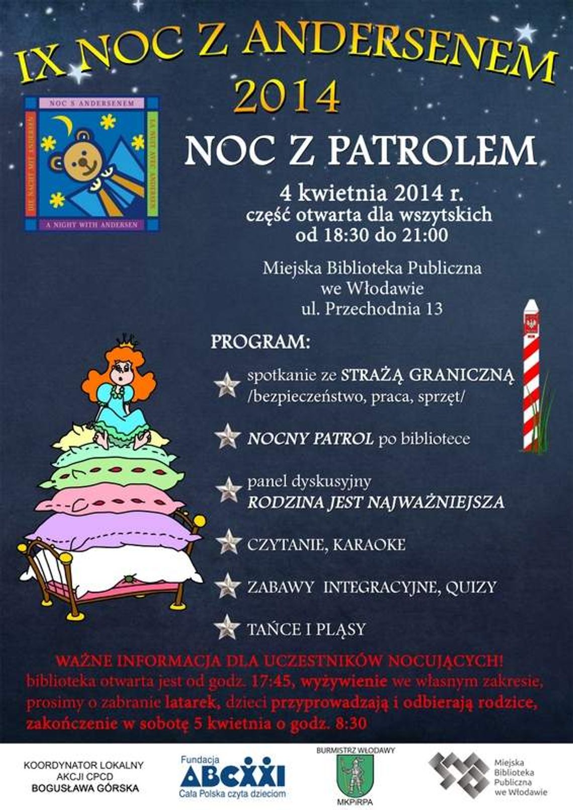 Włodawa. Rodzinna noc z Andersenem w bibliotece Włodawa. Rodzinna noc z Andersenem w bibliotece