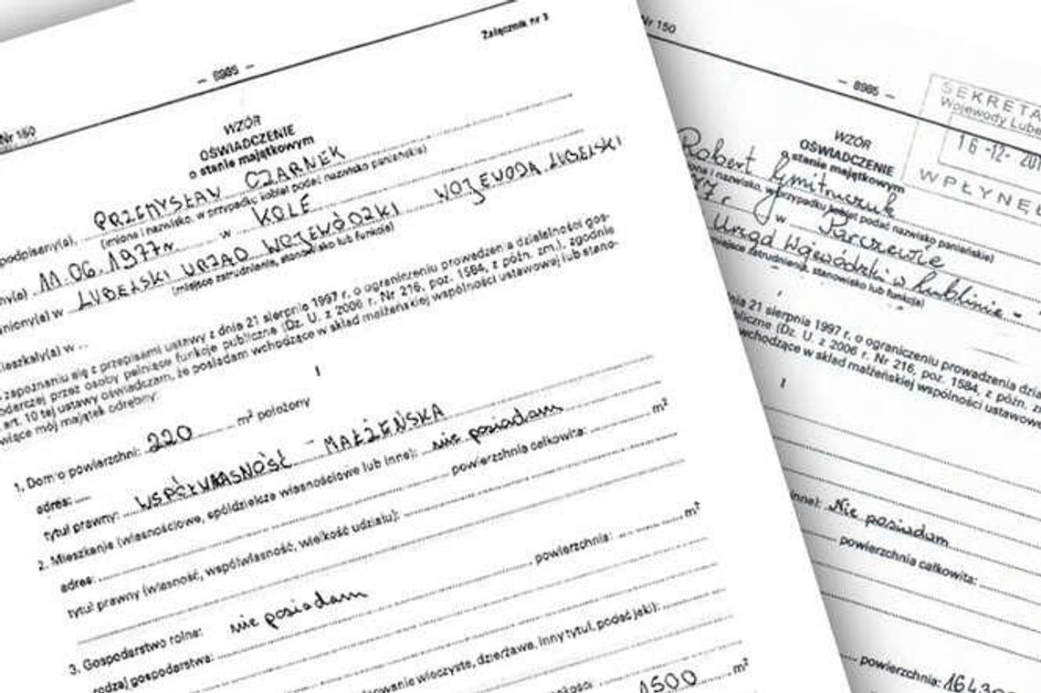 Wojewoda lubelski i jego zastępca opublikowali oświadczenia majątkowe. Co mają?