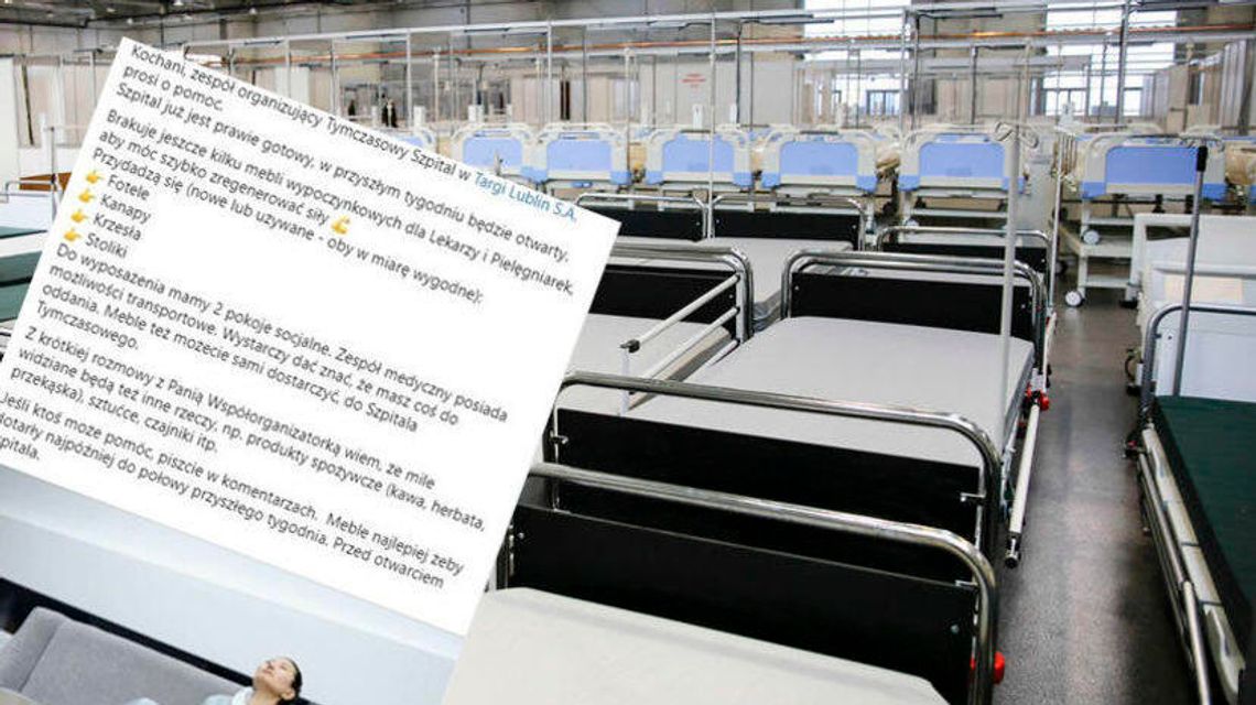 Wojewoda lubelski o pomyśle zbiórki mebli dla szpitala tymczasowego