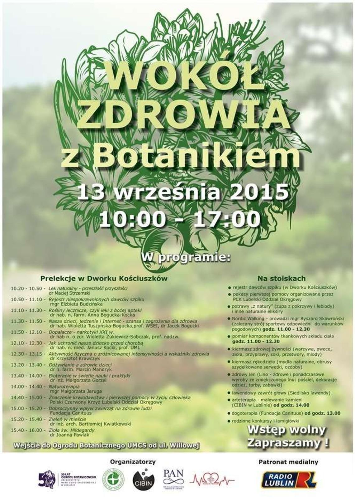 Wokół zdrowia z Botanikiem. Pokazy, warsztaty i kiermasz