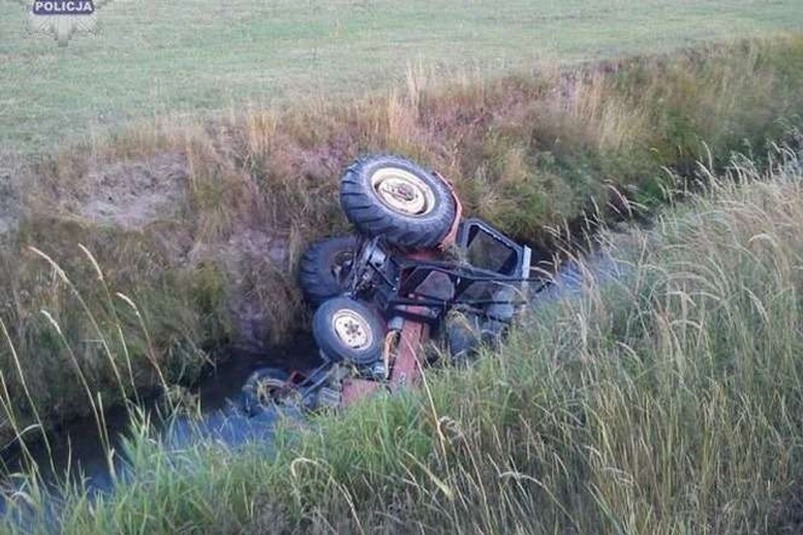 Wpadł pożyczonym traktorem do rzeki. Był pijany