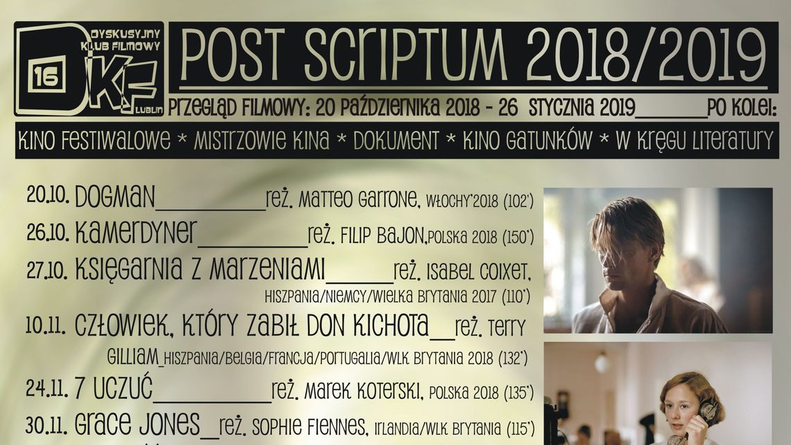 Wraca Post Scriptum - przegląd filmowy w DKF 16. Program projekcji