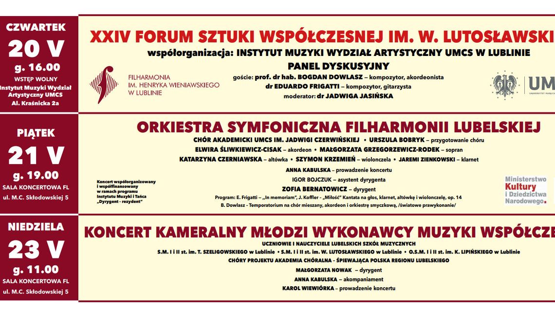 Wracają koncerty w Filharmonii. Na początek XXIV Forum Witolda Lutosławskiego