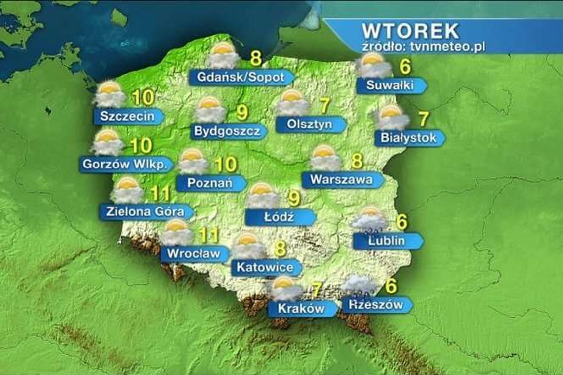 Wtorek będzie pogodny. 6 stopni w Lublinie