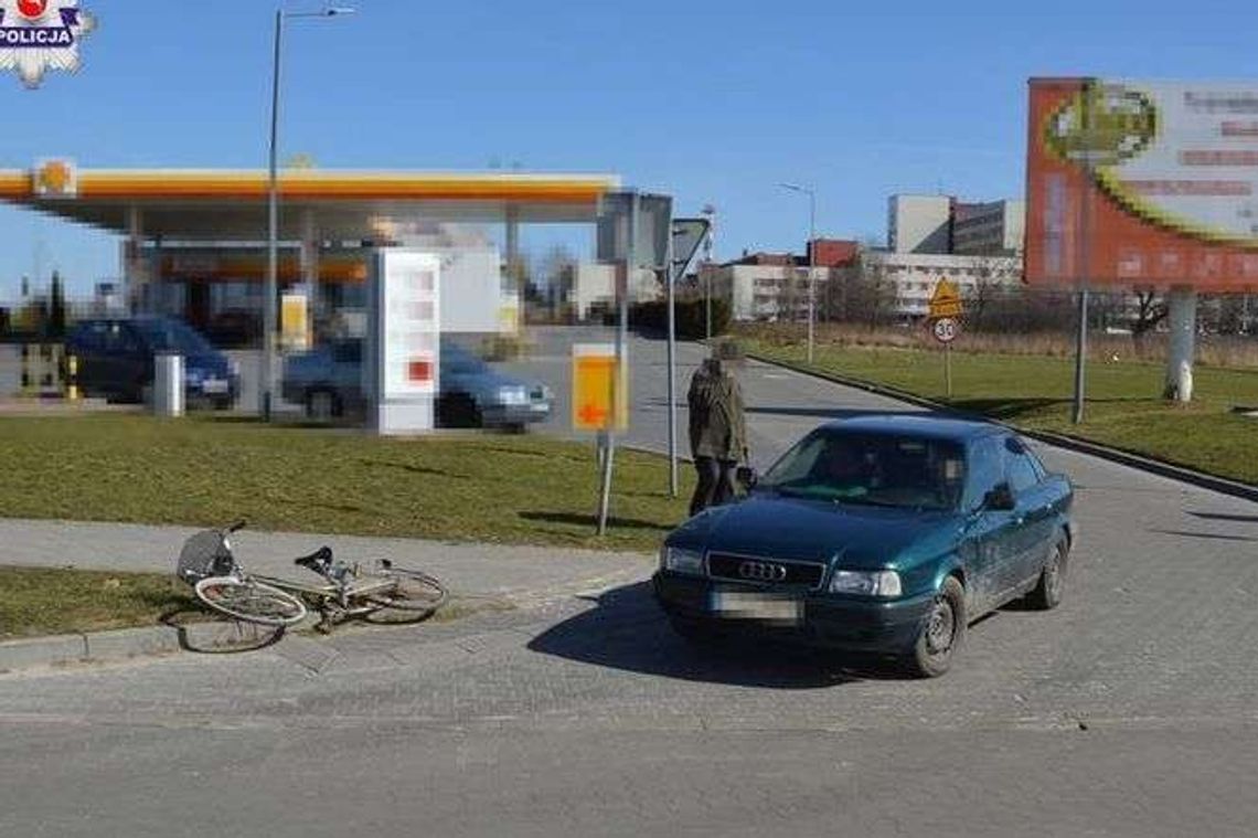 Wyjeżdżał ze stacji benzynowej. Potrącił rowerzystkę 