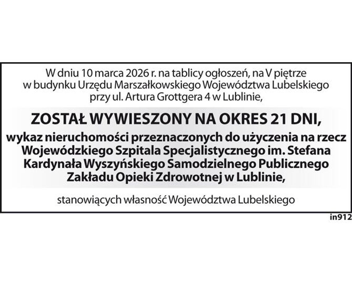 Wykaz nieruchomości