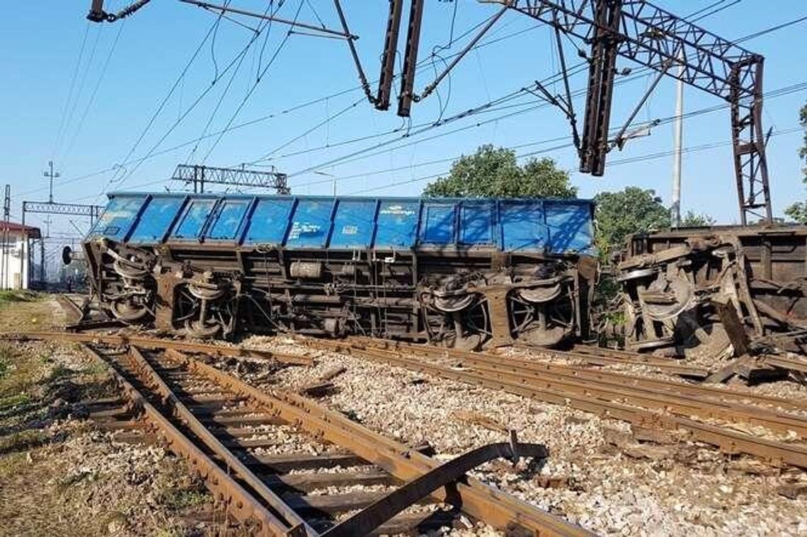 Wykoleił się pociąg. Wypadło 6 wagonów, linia kolejowa zablokowana (zdjęcia)
