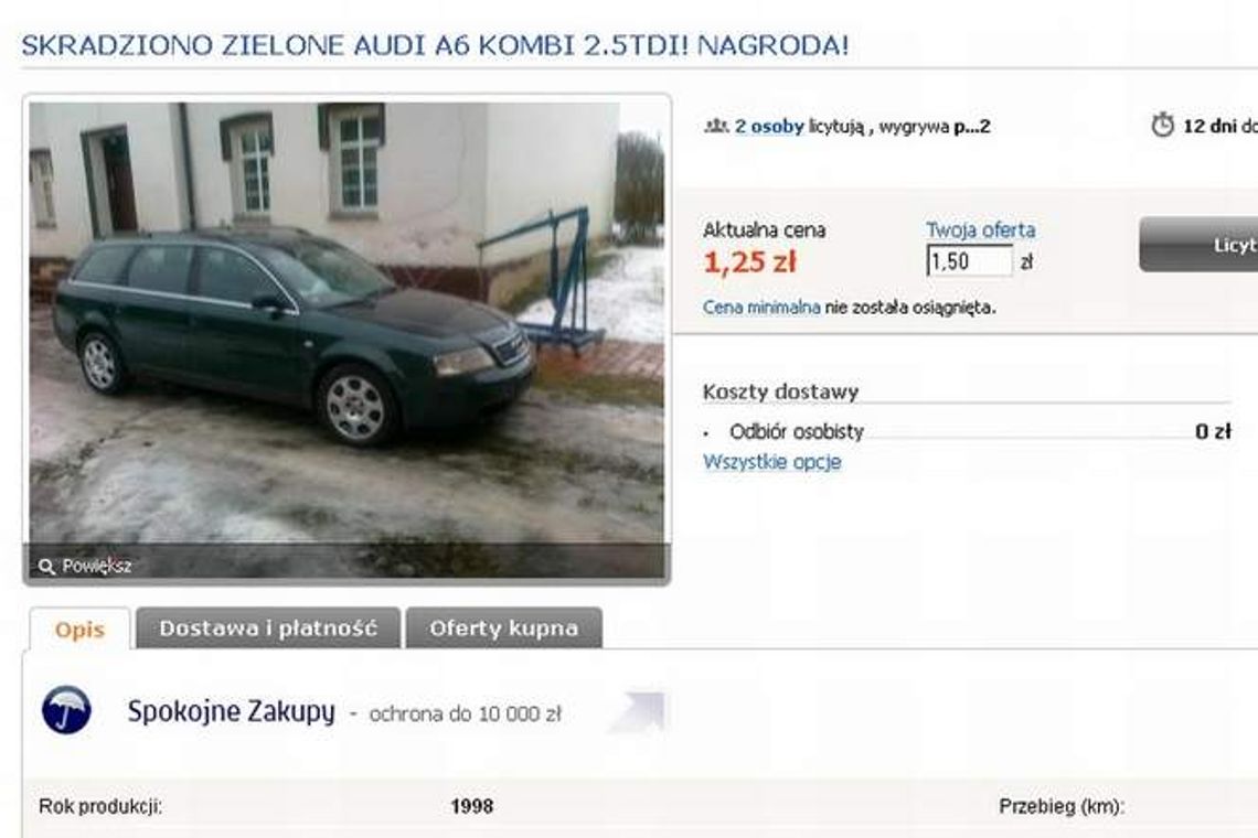 Wyłudził 5 tys. zł za skradzione audi i wpadł w ręce policji Wyłudził 5 tys. zł za skradzione audi i wpadł w ręce policji