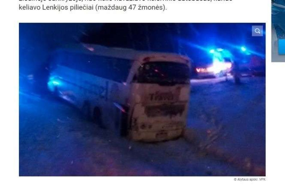 Wypadek autokaru z Lublina na Litwie. Kilkanaście osób rannych Wypadek autokaru z Lublina na Litwie. Kilkanaście osób rannych
