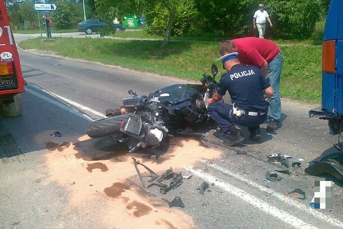 Wypadek na Nałęczowskiej: Motocyklista trafił do szpitala