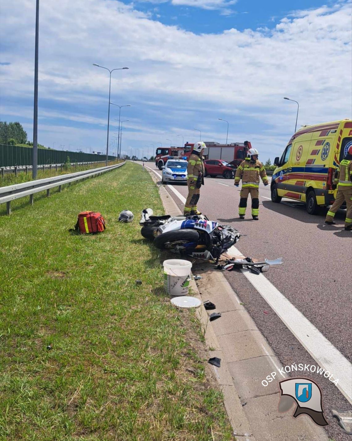 Wypadek na trasie Końskowola - Kurów. Droga zablokowana