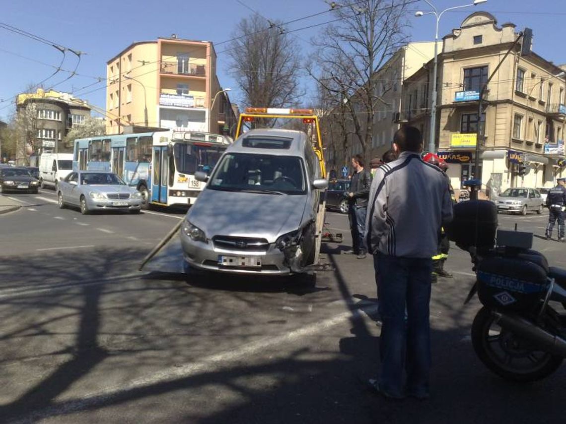 Wypadek na ul. Narutowicza w Lublinie